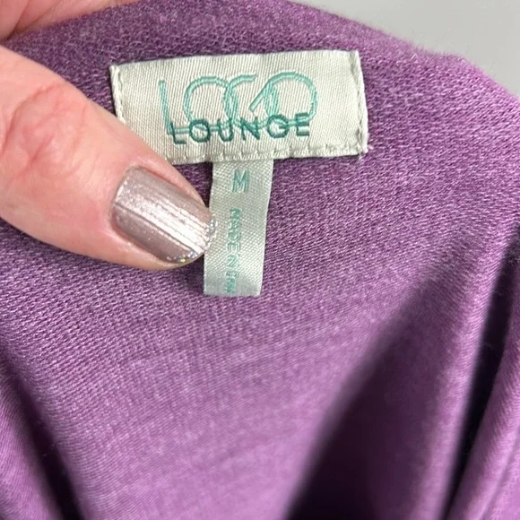 LOGO Lounge Lace Trim Lounge Tunic Top Size M - Picture 2 of 8